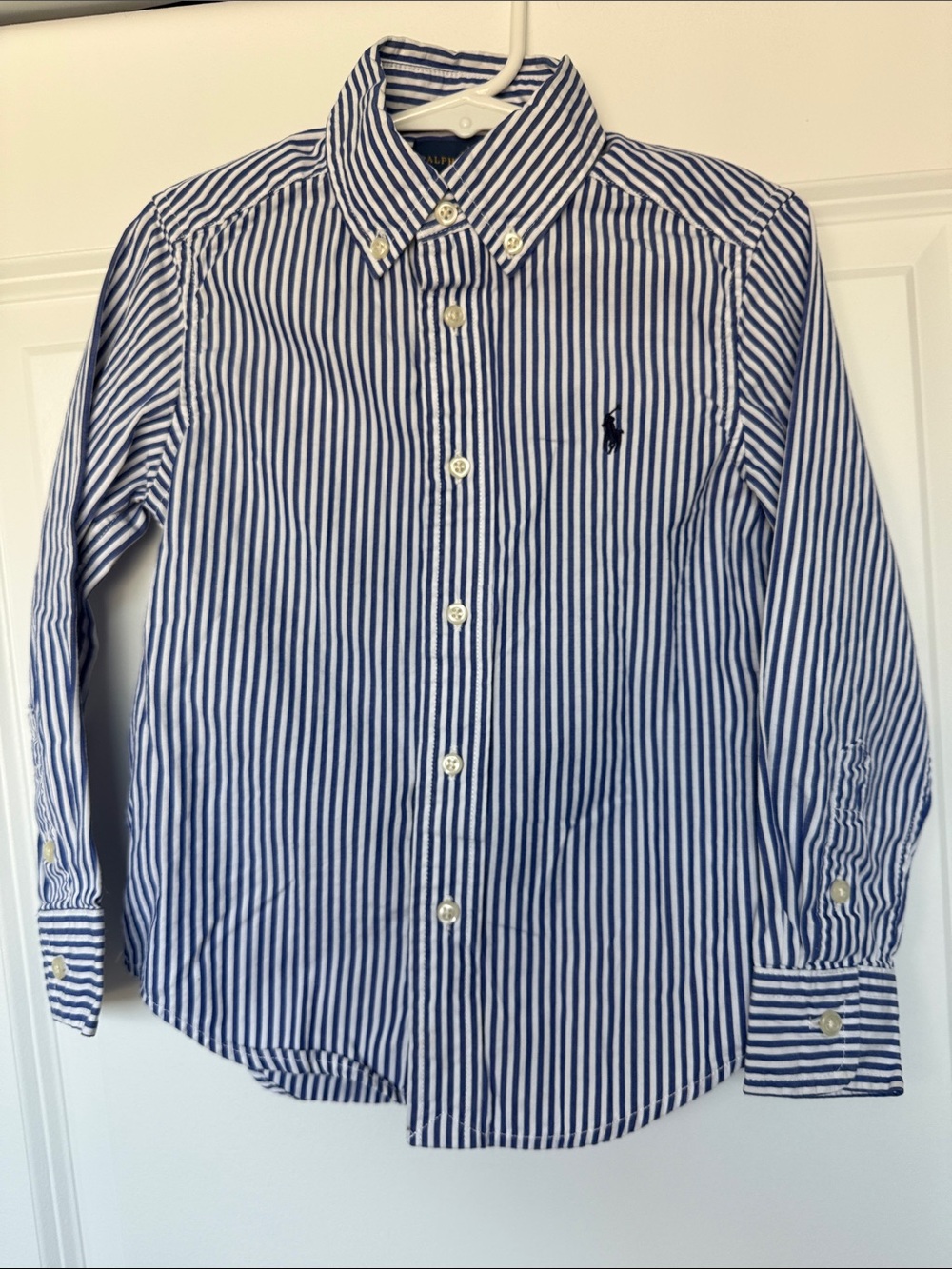 Boys Ralph Lauren Classic Stripe Button-Down Shirt - Blue/White size 4T